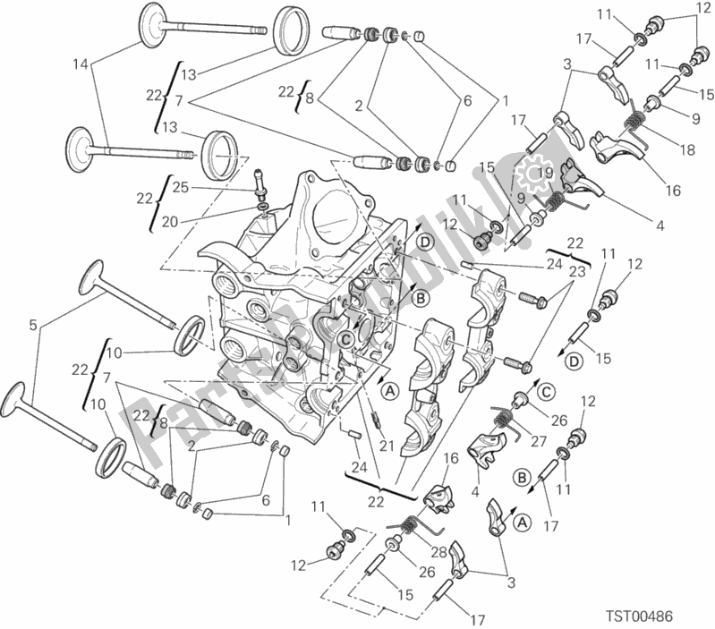 Tutte le parti per il Testa Orizzontale del Ducati Hypermotard Thailand 821 2015